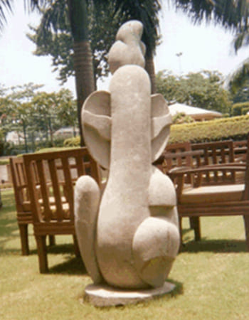 Contemporary abstract creation showcasing artistic vision and technical stone carving expertise