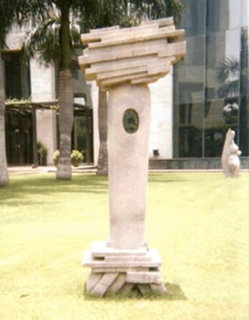 Abstract sculptural form with balanced composition and expert stone carving techniques