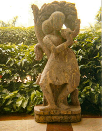 Abstract stone sculpture featuring dynamic movement and sophisticated artistic execution