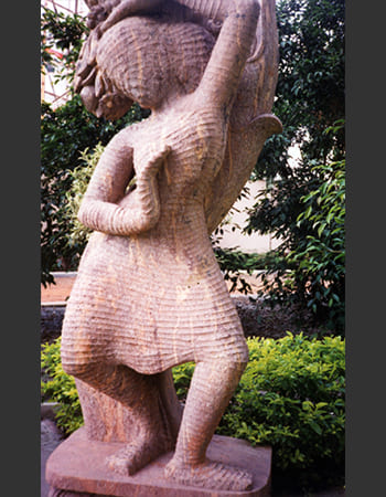 Abstract artistic work showcasing contemporary aesthetics and traditional stone carving mastery