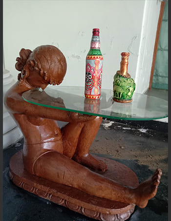 Institutional building stone carving displaying traditional motifs and contemporary design