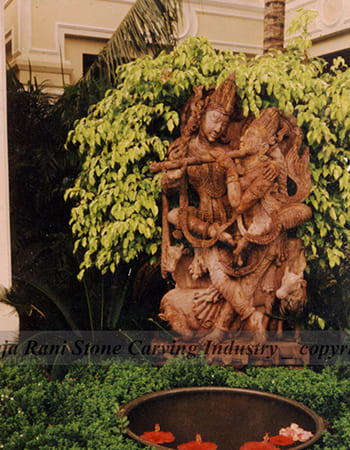 Hotel interior stone artwork combining modern aesthetics with traditional Odia craftsmanship