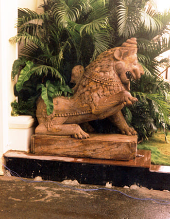Government office stone relief carving showcasing regional cultural heritage